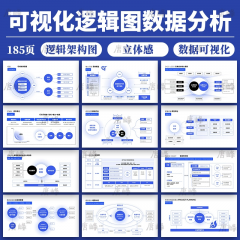 6款信息可视化图表ppt模板逻辑数据