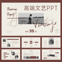 35款高端文艺ppt模板摄影创意新潮艺术展